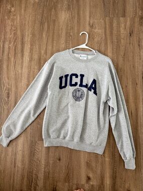 Champion Gray Crewneck Sweatshirt with Navy UCLA Lettering